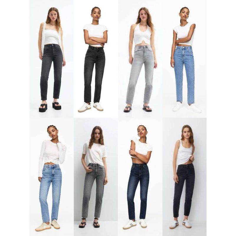 กางเกงยีนส์ทรงMom แบรนด์Pull & Bear
