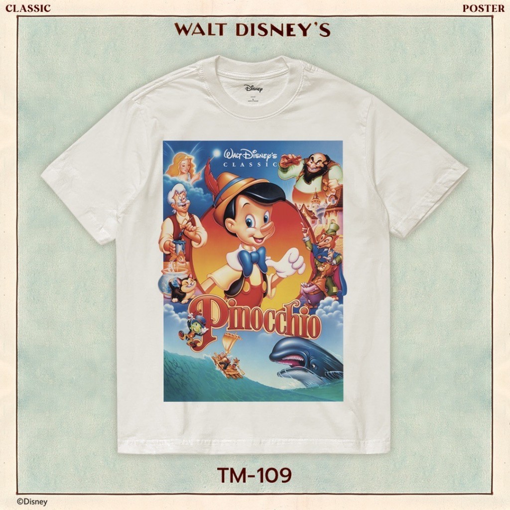 Power 7 Shop เสื้อยืดการ์ตูน "Pinocchio" คอลเลคชั่น "Disney Classics" (TM-109)