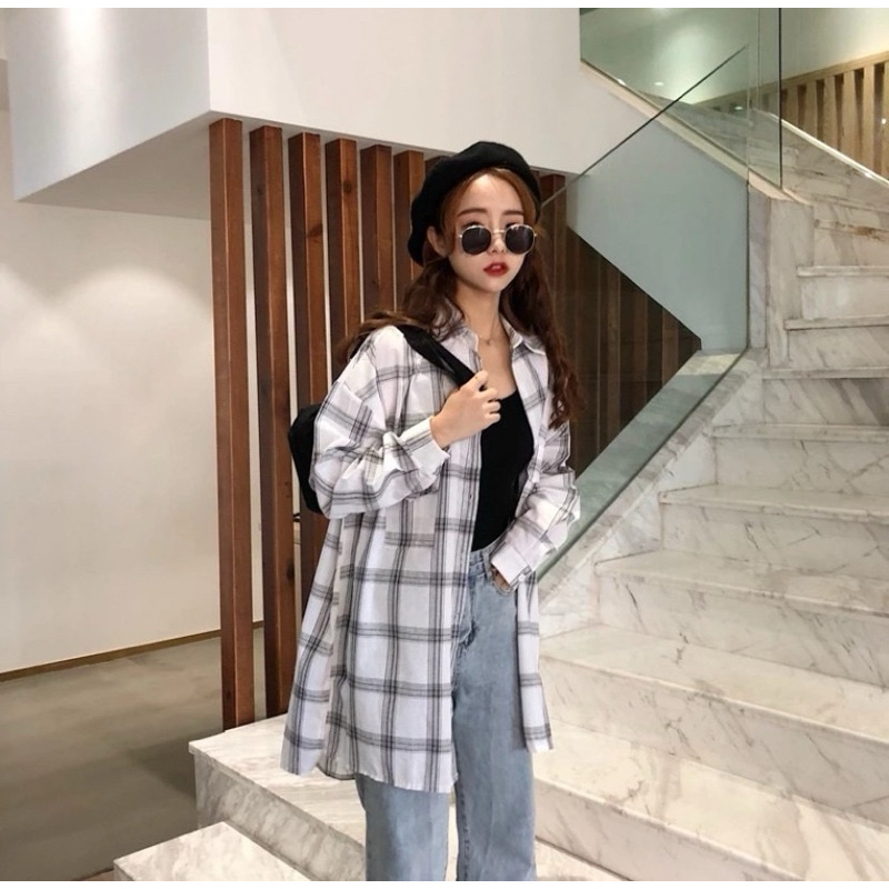 Shirt Bliss เสื้อแขนยาว ลายสก็อต จัดส่ง1-2วัน - รูปที่ 2