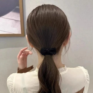 L098 ยางรัดผมโบว์โทนน้ำตาล สไตล์เกาหลี มี 5 สีให้เลือก พร้อมส่งจากไทย