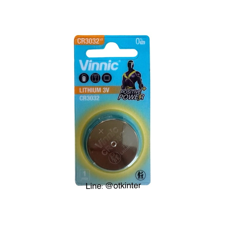 ถ่านVinnic CR3032 3V Lithium(ก้อนใหญ่) 1ก้อน ของแท้