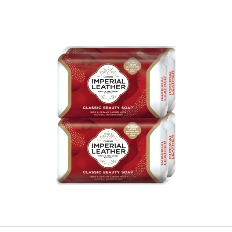 Imperial Leather Soap สบู่อิมพีเรียล คลาสสิค สีแดง โฉมใหม่ ขนาด 70 กรัม (4ก้อน/แพ็ค) หมดอายุ 01/27