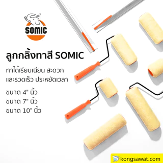 ลูกกลิ้งทาสี SOMIC-SCALA ขนาด 4-10 นิ้ว ลูกกลิ้ง 2in1 ลูกกลิ้งพร้อมอะไหล่