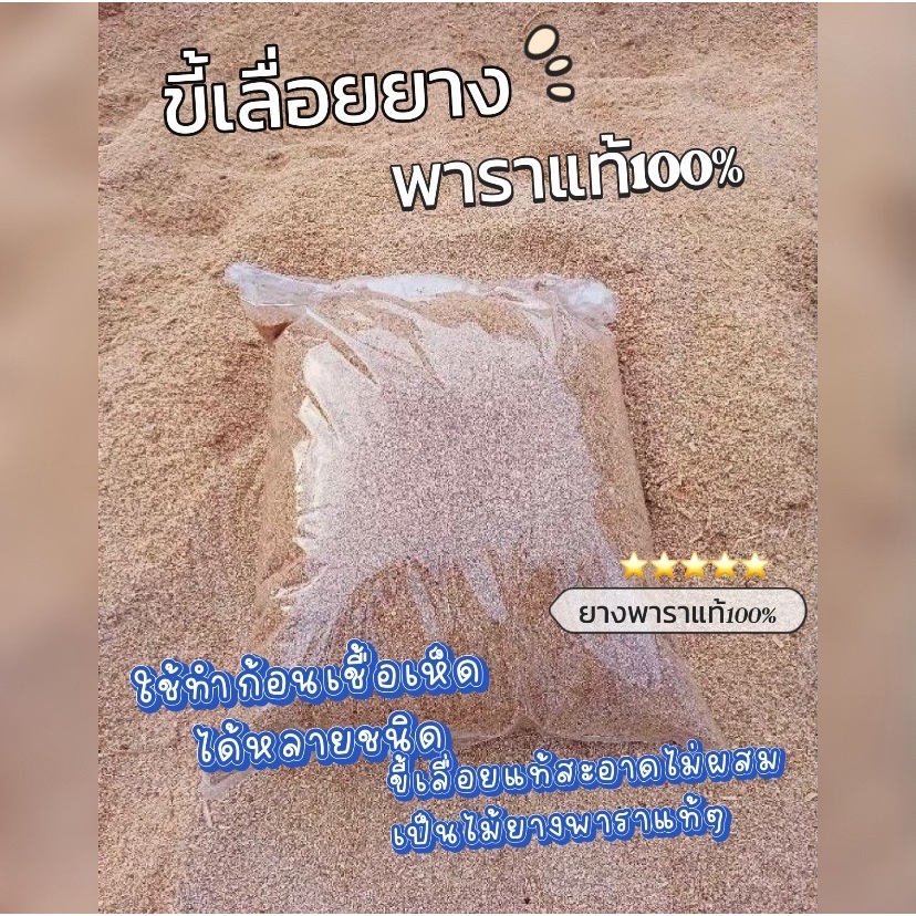 ขี้เลื่อยยางพาราแท้ จากใต้ ใช้ทำก้อนเห็ดได้หลายชนิด เป็นไม้ยางพาราแท้ๆ น้ำหนัก 2 กก.