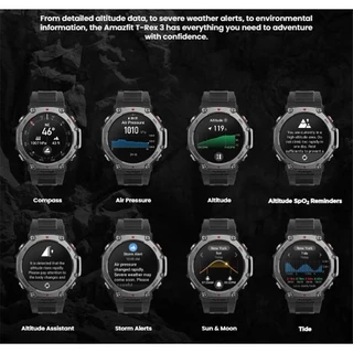 Amazfit T-Rex 3 ประกัน1ปี ศูนย์ไทย ของแท้ GPS นำทาง ดาวเทียม 6 ดวง กันน้ำ 10ATM ใช้ได้อุณหภูมิ -30 องศา
