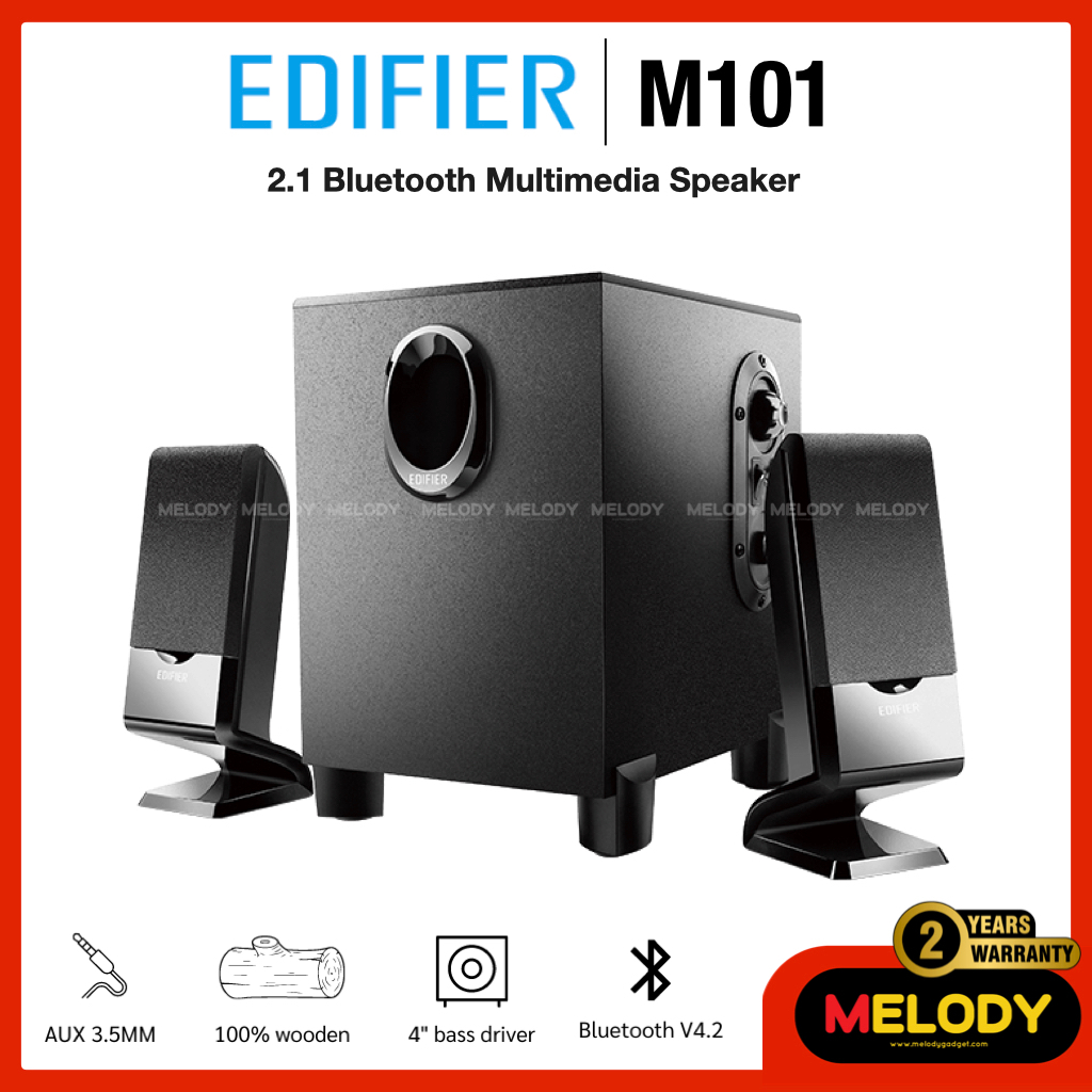 Edifier M101BT  2.1 Bluetooth Multimedia Speaker ลำโพงคอมพิวเตอร์ สีดำ รับประกันศูนย์ 2 ปี