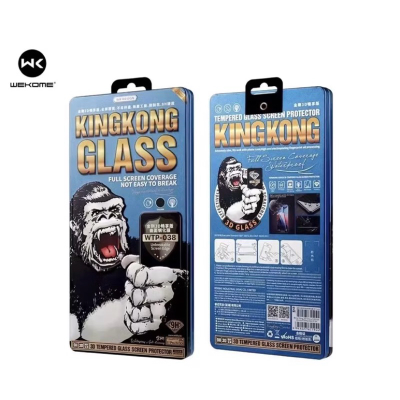 ฟิล์มกระจกเต็มจอ KING KONG GLASS 3D WTP-038 สำหรับ iPhone 16/16Plus/16Pro/16ProMax