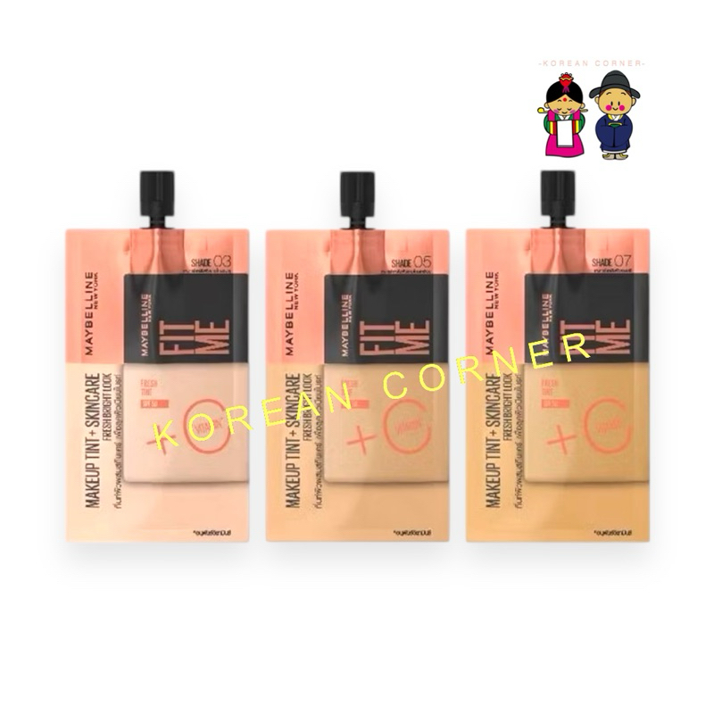 โละ CLEARANCE SALE 🔥 รองพื้นซอง กันแดด ผสมสกินแคร์ แบบซอง ยกกล่อง Maybelline Fit Me Fresh Tint SPF50