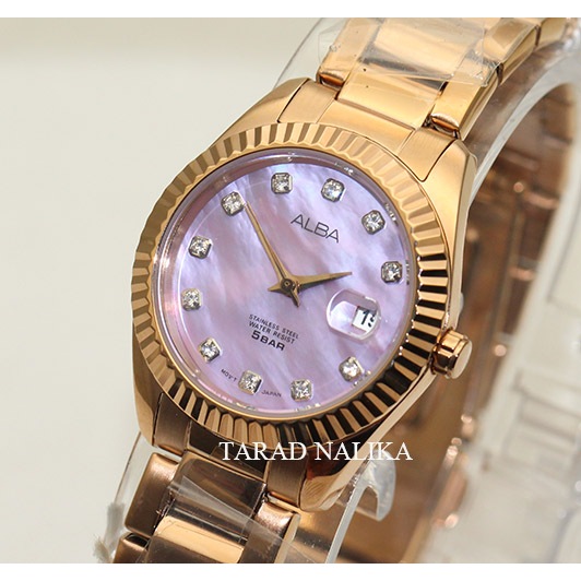 นาฬิกา ALBA modern ladies crystal AH7M52X1 pinkgold
