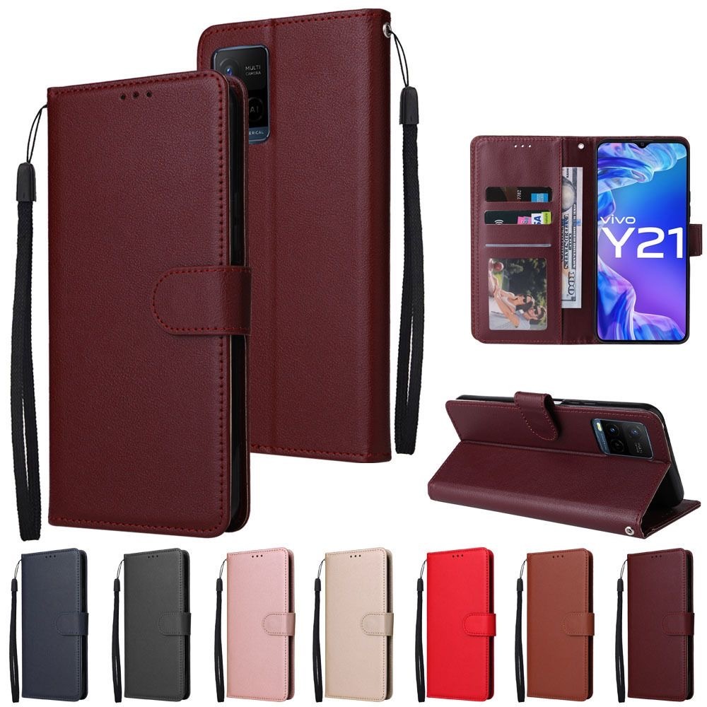 เคสฝาพับ ล็อค สำหรับ Vivo Y01 Y15S Y19S Y02 Y02T Y02S  Y20 Y17 Y19 Y76  Y53 Y55 Y95  Y91C Y21 Y33S Y22 Y35  Y16 2022 Y51