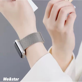 สายแม่เหล็ก เลสล็อค 49/41/42/46/45mm สไตล์นาฬิกาสำหรับ iWatch 10 9 ultra 8 7 6 SE 5 4 สแตนเลส,สายสําหรับ Apple Watch
