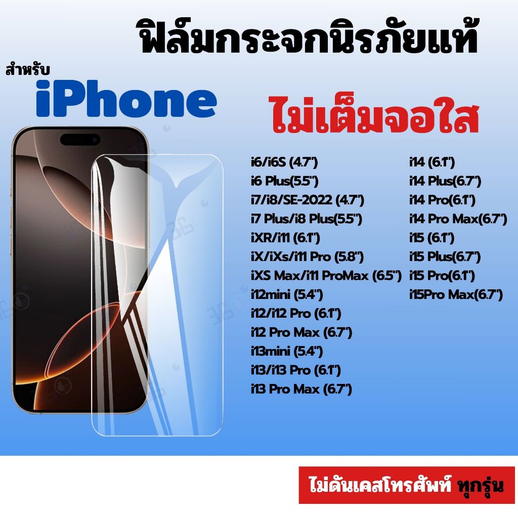 [🇰🇷360°] ฟิล์มกระจกใส iphone 17e 13 Air 11 17ProMax 12 17Pro 16Promax 16 12Promax 15 Promax 14Promax
