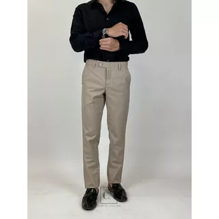 LONG PANTS กางเกงสแล็คผู้ชายขายาวทรงกระบอก ผ้าไม่ยืด