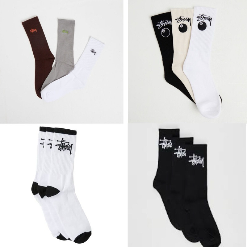 ใช้โค้ดลด30% เหลือ763บ.[แท้100%]ถุงเท้า Stussy แพค 3คู่