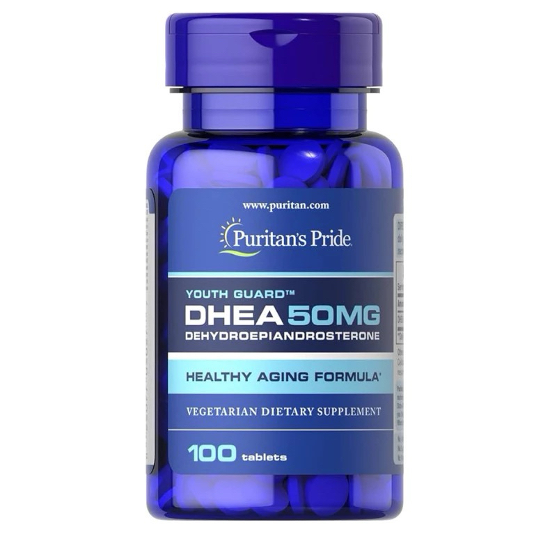 Exp 8/27 DHEA 50 mg Puritan‘s Pride100  tablet ลดอาการวัยทอง ปรับสมดุลฮอร์โมน ชะลอวัย
