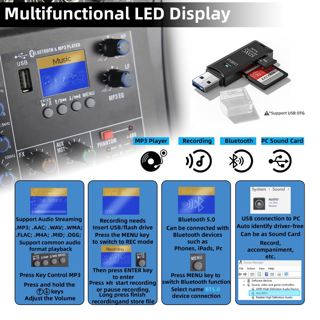 YAMAHA CT-60S CT-80S CT-120S Series Stereo Mixer 6 8 12 Channel Bluetooth USB MP3 Audio Mixer - รูปที่ 7