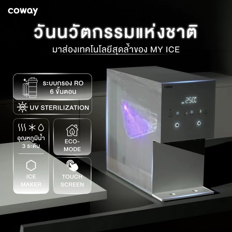 เครื่องกรองน้ำจ่ายรายเดือน ที่ผลิตน้ำแข็งได้รุ่นmyice thumbnail 3