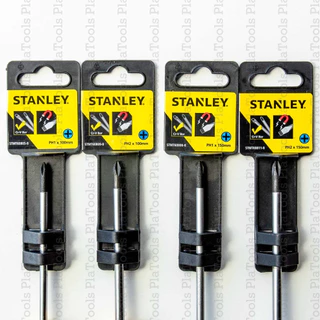 STANLEY ไขควง PH1/PH2 /ปากแบน 3mm/5mm. ด้ามจับยาง ปลายมีแม่เหล็ก (ของแท้)