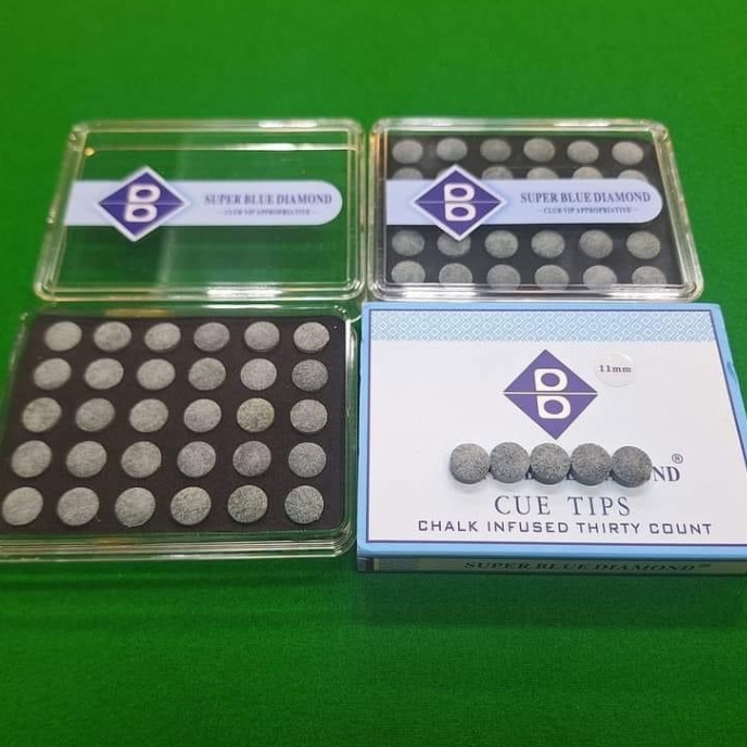 หัวคิวสนุ๊กเกอร์ Super Blue  Diamond  ขนาด 11  มิล จำนวน  2 หัว อุปกรณ์เสริมสนุ๊กเกอร์ พร้อมส่งในไทย