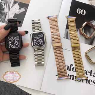 สายสแตนเลสสตีลอินเทรนด์โซ่โลหะสำหรับสาย smart watch11 10 8 7 se 6 5 4 3 watch band บุคลิกภาพ สายนาฬิกา stain