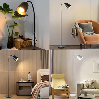 โคมไฟตั้งพื้น โคมไฟอ่านหนังสือ LED ปรับแสงได้ 3 สี หรี่แสงได้ ไฟแต่งห้องนอน สไตล์ทันสมัยเรียบง่าย
