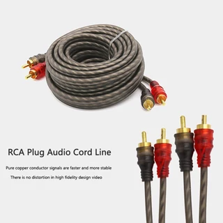 ขายดี! สายสัญญาณ RCA นำสัญญาณได้อย่างมีประสิทธิภาพ สายถัก เกรดพรีเมี่ยม เครื่องเสียงรถยนต์ AUDIO CABLE RCA MALE