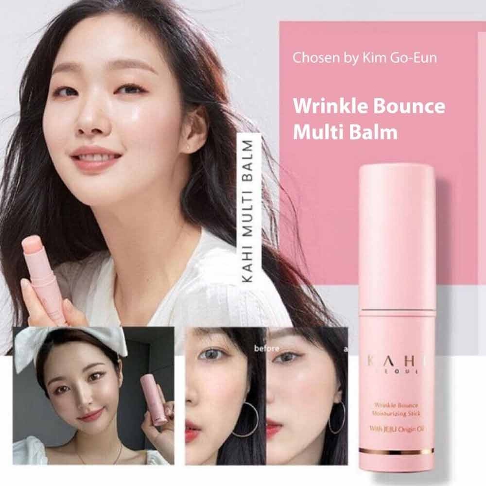 ของแท้ % Kahi Wrinkle Bounce Multi Balm 9g. คาฮิ มัลติบาล์ม สูตรอ่อนโยน, ผิวเด้ง, ลดริ้วรอย, เมคอัพติทนนาน.9g