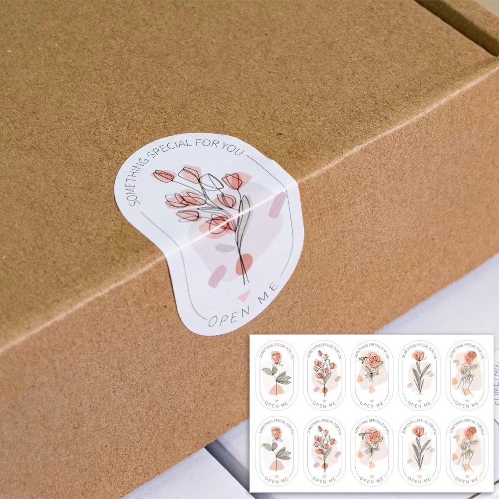 (100ดวง)สติ๊กเกอร์ขอบคุณ ติดแก้ว ถุง ติดกล่อง 3*5ซม sticker thankyou S22
