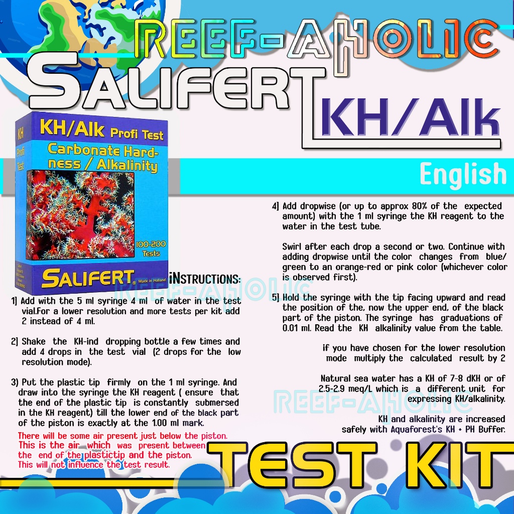 Reef-aholic ชุดเทส Kh Alk Salifert 200 Test ของจำเป็นสำหรับสายตู้ทะเล ไม่รู้จะทำอะไรก็วัด Kh กัน..
