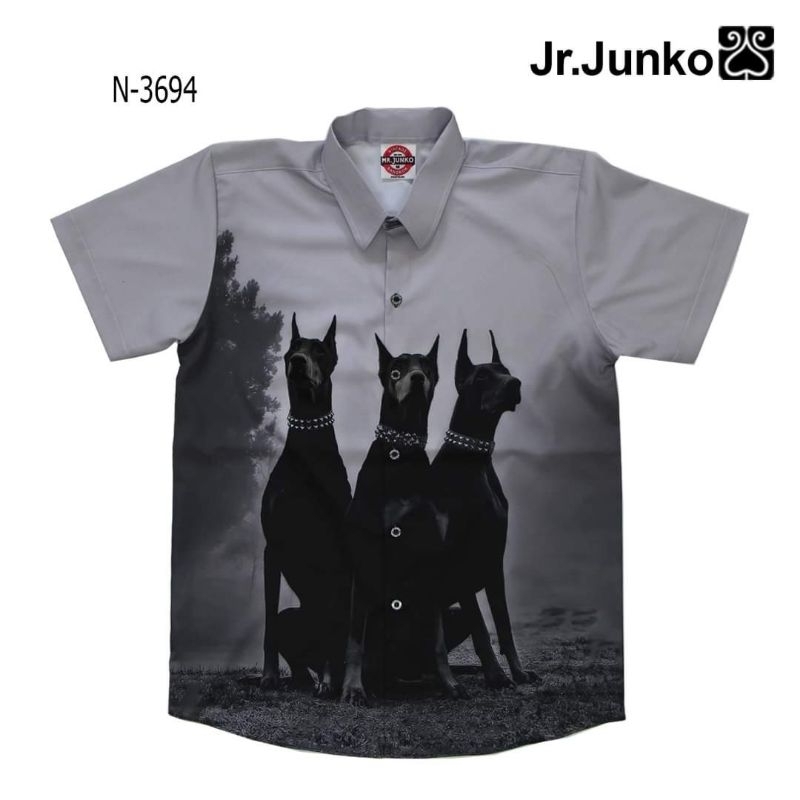 Jr Junko งานแท้ 💯 ✅ ส่งฟรี ✅ เสื้อเชิ๊ต​ฮาวาย​ซาติน-ญี่ปุ่นพิมพ์ลายเต็ม หน้าและหลัง ผ้านุ่มใส่สบาย ผ้าไม่หด สีไม่ตก