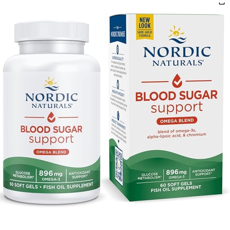 Nordic Naturals Omega Blood Sugar Support, 60 Softgels Lemon ของแท้พร้อมส่ง EXP 2027+