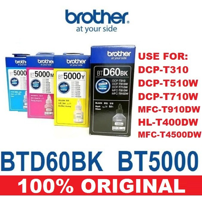 หมึก Brother แท้ 100% Brother หมึก BTD60BK/ BT5000●brother dcp t520w●T310● T510W● T420W●T720W●T710W（