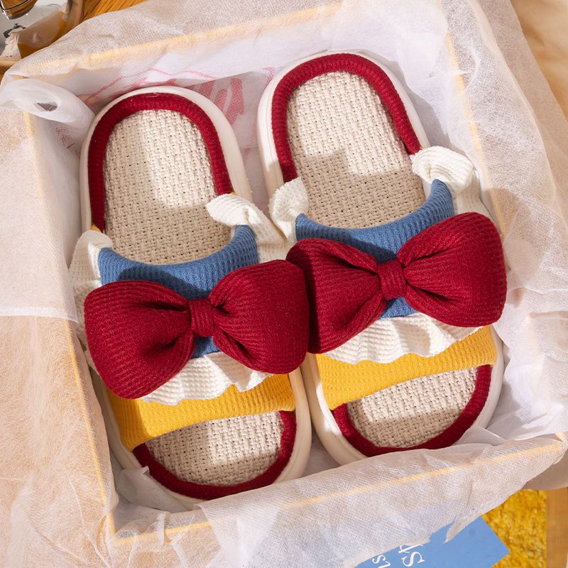 🎀เพิ่มสีใหม่🎀(SH-1-14) รองเท้าแตะลินินญี่ปุ่น รองเท้าใส่เดินในบ้าน สลิปเปอร์ slippers แบบหนา นิ่มใส่สบาย กันลื่น น่ารัก