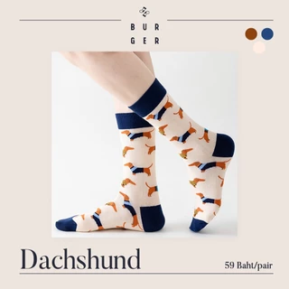 Dachshund ถุงเท้าแฟชั่นเกาหลี ลายหมาดัชชุน น่ารัก ครึ่งแข้ง ราคาถูก คุณภาพดี