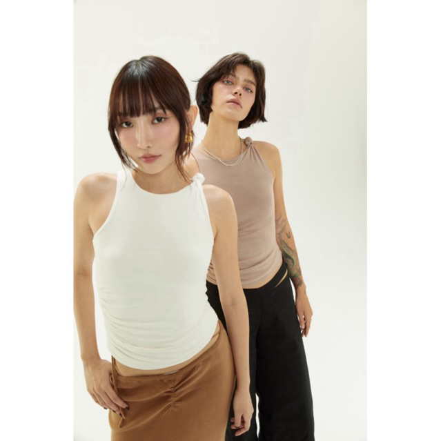 Felt.bkk Rio top เสื้อแขนกุด ผ้า 2 ชั้น ดีเทล ปมไหล่ นิ้วข้างเพิ่มความเพรียว