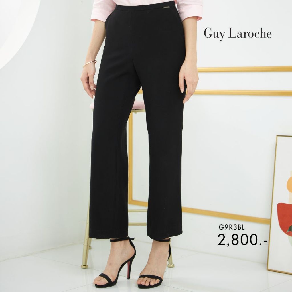 Guy Laroche กางเกงทำงานผู้หญิง Super B Bootcut ขาม้า สีดำ G9R3BL