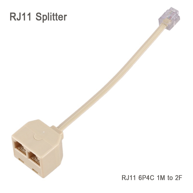 RJ11 Splitter แยกสายแจ็คโทรศัพท์ 2 ทาง RJ11 6P4C 1 ชิ้น