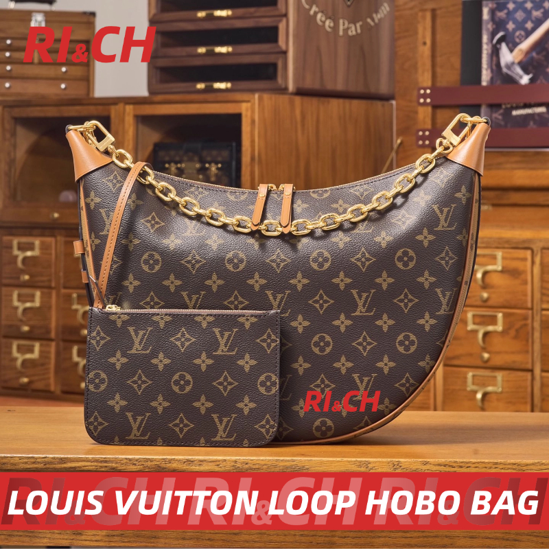 Louis Vuitton LV กระเป๋ารุ่น Loop Hobo Bag Monogram #Rich ราคาถูกที่สุดใน Shopee