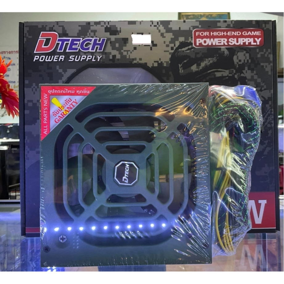 POWER SUPPLY (FULL) 500W DTECH PW007กำลังไฟสูงสุด500W PCI Ex Connector1 x 6+2-Pin