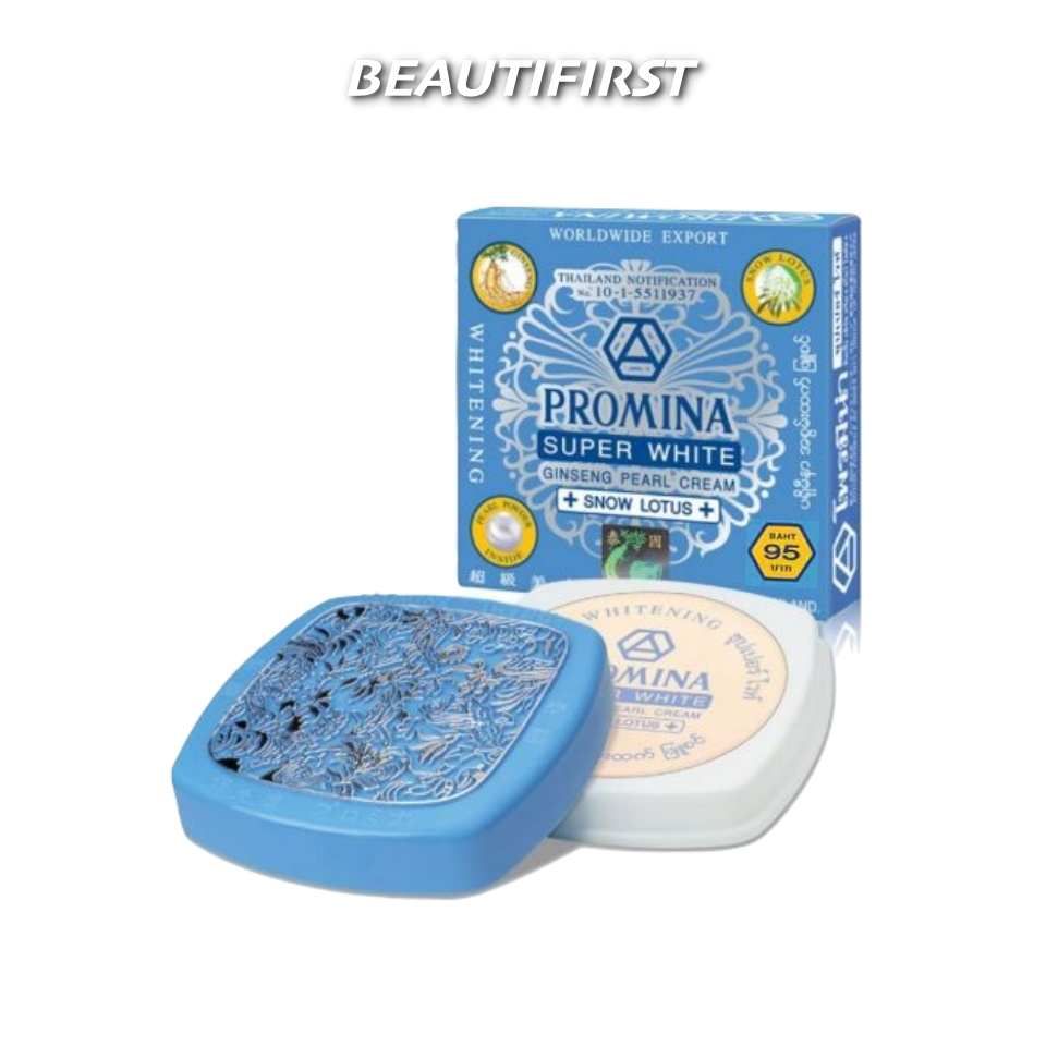 PROMINA ครีมบำรุงผิวหน้า สูตรไวท์เทนนิ่ง SUPER WHITE GINSENG PEARL CREAM