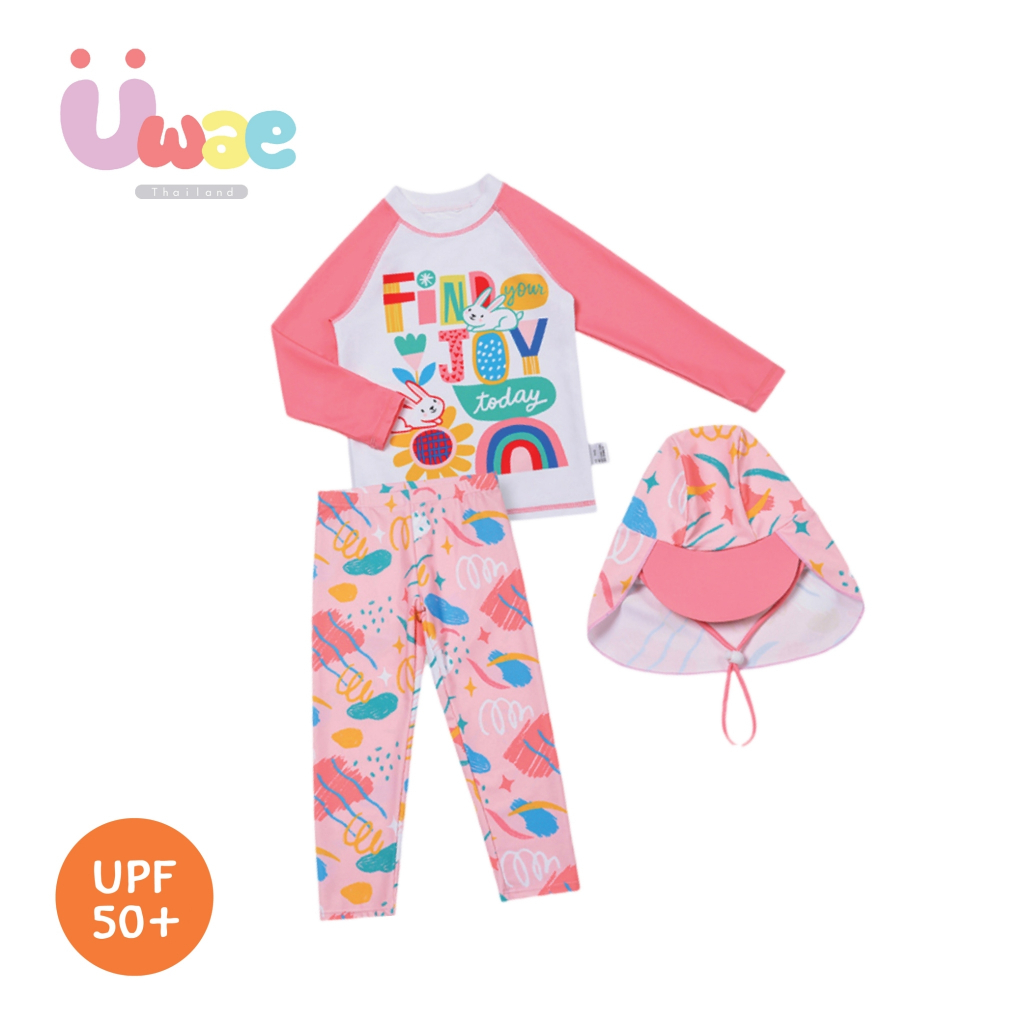 Uwae ชุดว่ายน้ำแขนขายาว ชุดว่ายน้ำเด็กหญิงกันยูวี  Find your joy today UV413