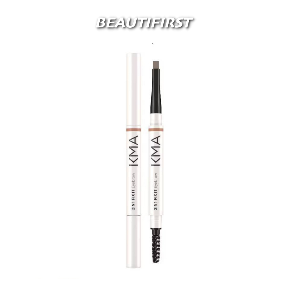 KMA ดินสอเขียนคิ้ว ปลายแบน กันน้ำ ติดทน 2 IN 1 FIX IT EYEBROW