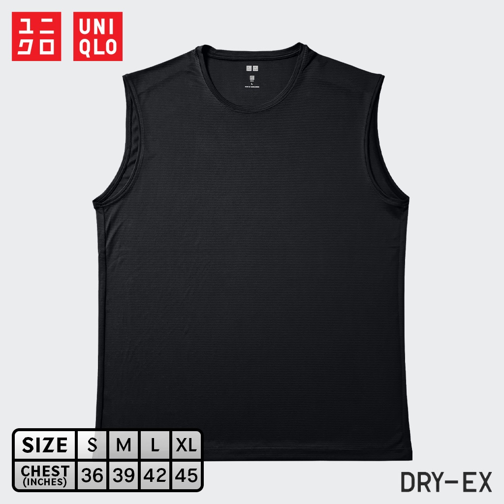 เสื้อยืดแขนกุด Uniqlo Dry-Ex - 09 Black