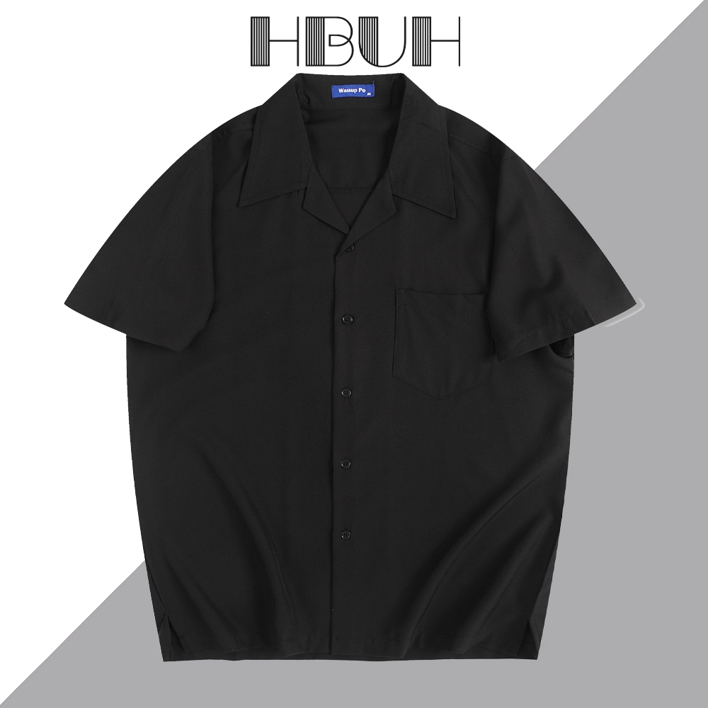 【ส่งจากกรุงเทพฯ】เสื้อสีดำ เสื้อสีพื้น สวมใส่สบาย สำหรับใส่ในชีวิตประจำวันหรือเวลาทำงาน//HBUH