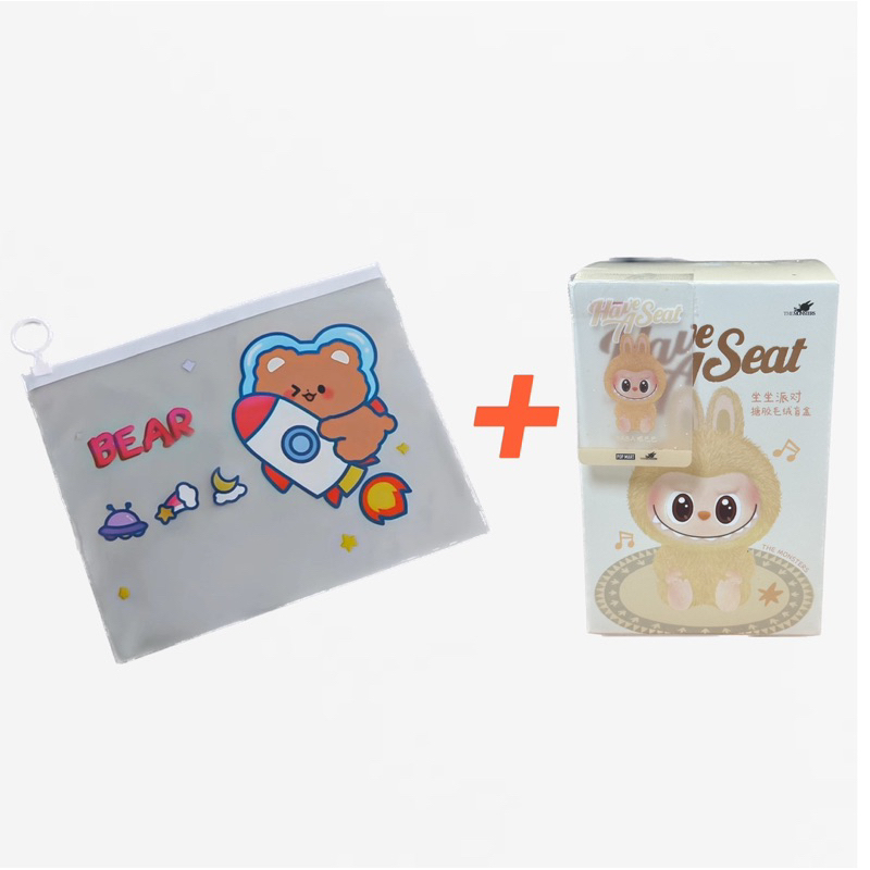 กระเป๋าใส่ของลายการ์ตูน กระเป๋าซิปล็อคกันน้ำ + ลาบูบู้ ของแท้