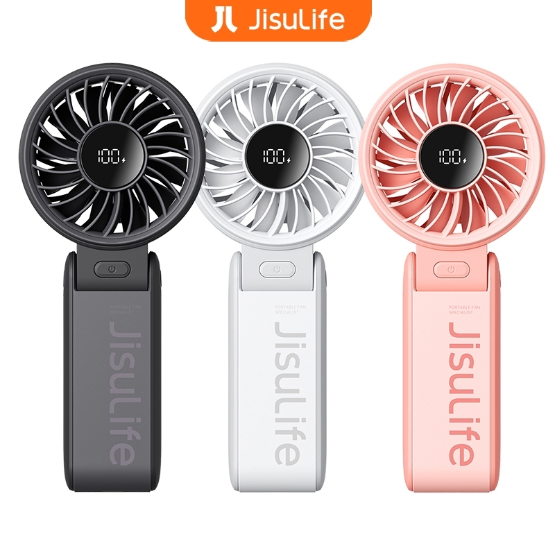 [ของแท้ พร้อมส่ง] Jisulife Life 7 Handheld Fan (5000 mAh) พัดลมพกพา อเนกประสงค์ มีหน้าจอ LED ปรับระดับความแรงได้ 5 ระดับ