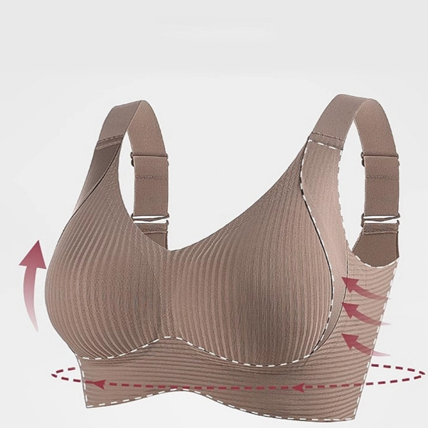 M-3XL ยกทรงผู้หญิงพลัสไซส์ บราไร้ขอบ สวมใส่สบาย เนื้อผ้านุ่ม จัดแต่งทรงได้ดี ชุดชั้นใน ไร้รอยต่อ ดันทรง ไม่มีโครงเหล็ก