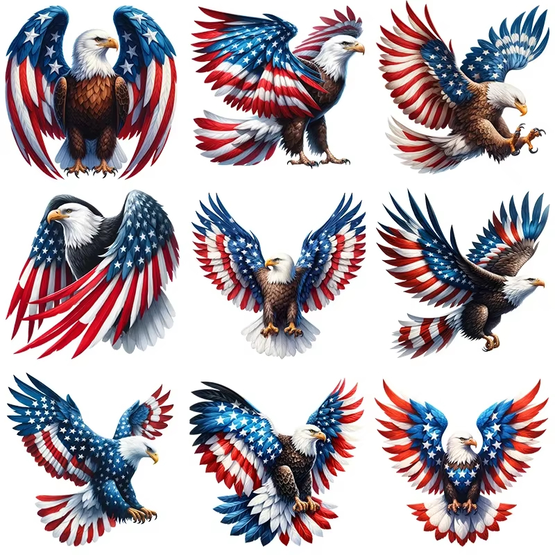 ตัวรีดติดเสื้อ F.269.นกอินทรีลายธงชาติ Eagle สหรัฐอเมริกา 4th of July Eagle อเมริกัน USA