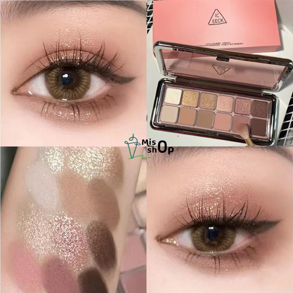 พาเลทอายแชโดว์ 12สี อายแชโดว์ eyeshadow พาเลตต์อายแชโดว์ เนื้อแมตต์ กลิตเตอร์ ประกายมุก สีสวย ติดทน