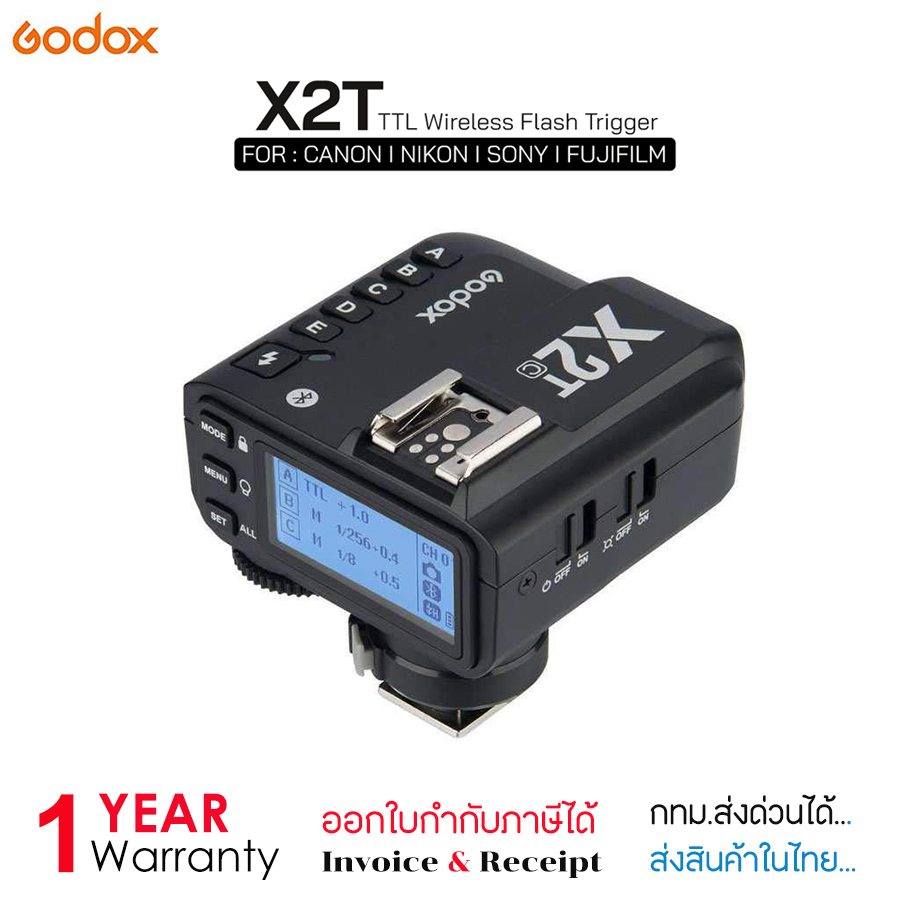 Godox X2T TTL Wireless Flash Trigger สำหรับกล้อง Canon Nikon Sony Fujifilm